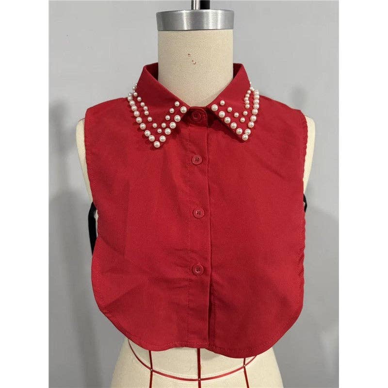Pearl Studded Detachable Shirt Collars - Juli's Wearable Art