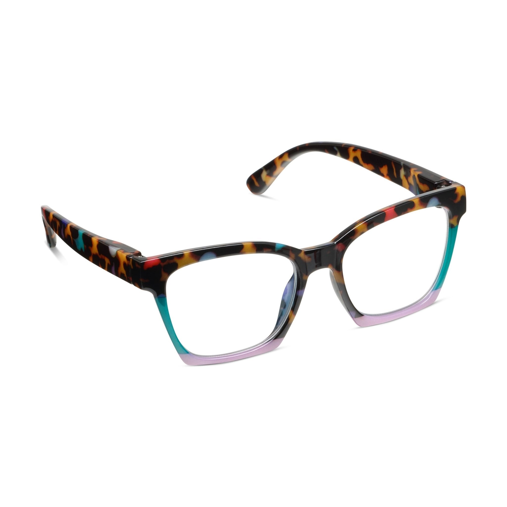 Peepers Birdie Blue Light Readers - Peepfetti Tortoise Colorblock - Juli's Wearable Art