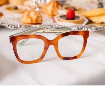 Peepers Fanfare Blue Light Readers - Blonde Tortoise/Green - Juli's Wearable Art