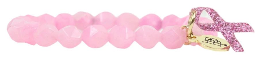 PINK RIBBON STACKER STRETCH BRACELET 55 - Juli's Wearable Art