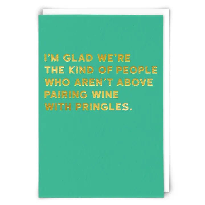 Pringles & Wine Greeting Card - Juli's Wearable Art