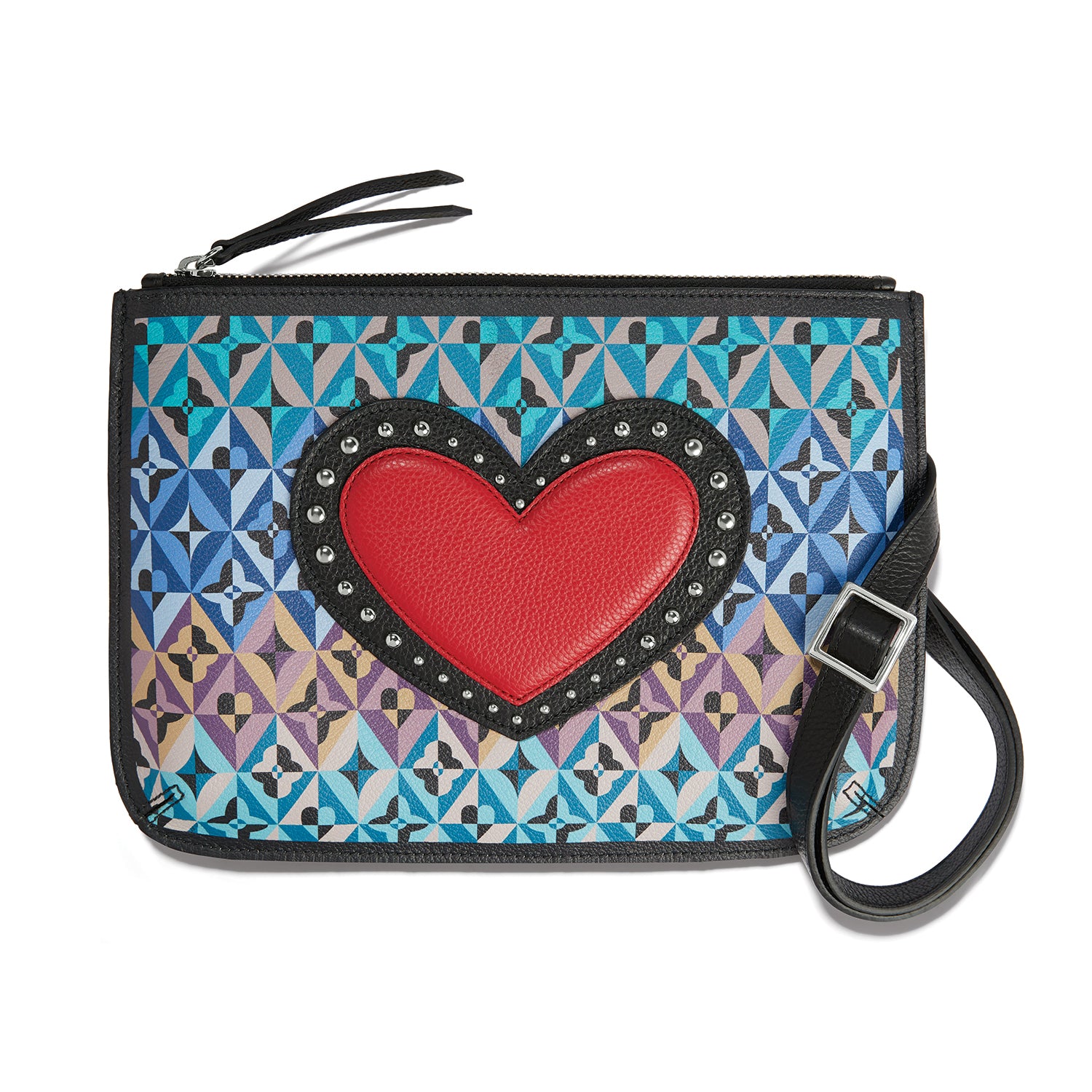 Brighton, Bags, Brighton Black Pebbled Leather Coin Purse With Red Heart
