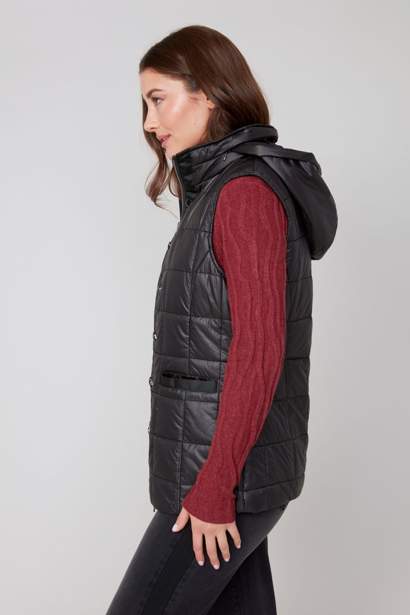 Renuar Luxe Quilt Woven Vest – Black - Juli's Wearable Art