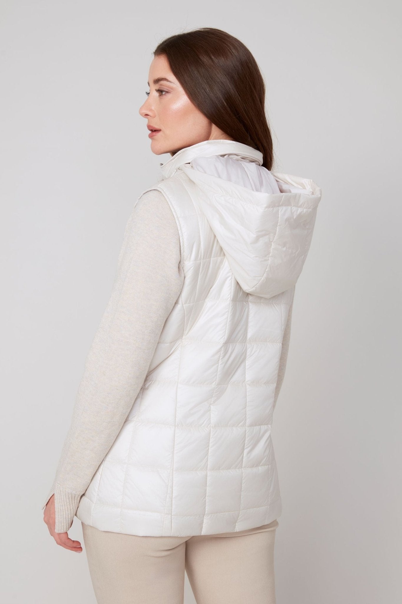 Renuar Luxe Quilt Woven Vest – Oyster - Juli's Wearable Art