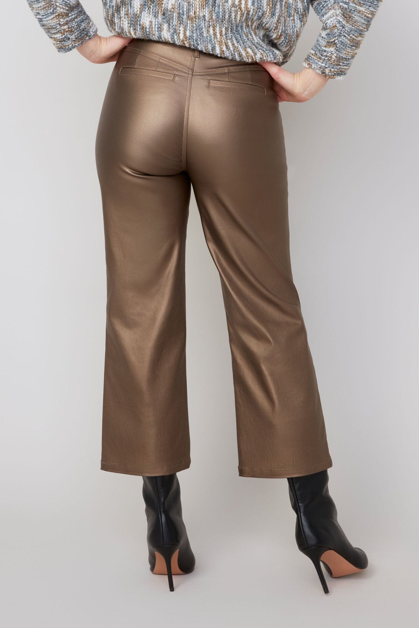 Renuar Metallic Cropped Wide Leg Pant – Copper - Juli's Wearable Art