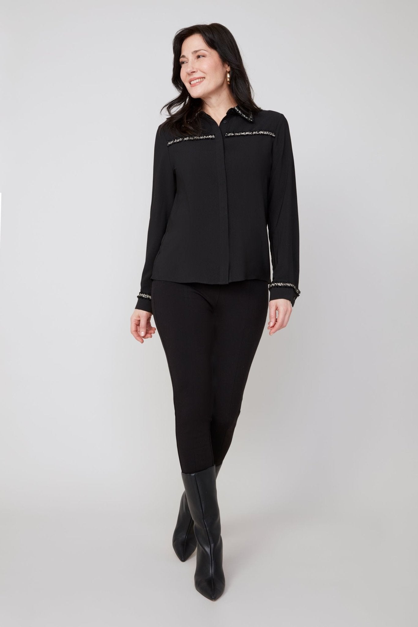 Renuar Woven Blouse – Black - Juli's Wearable Art