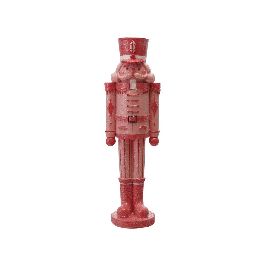 Resin Nutcracker – Pink & Red with Sugar Accents - Juli's Wearable Art