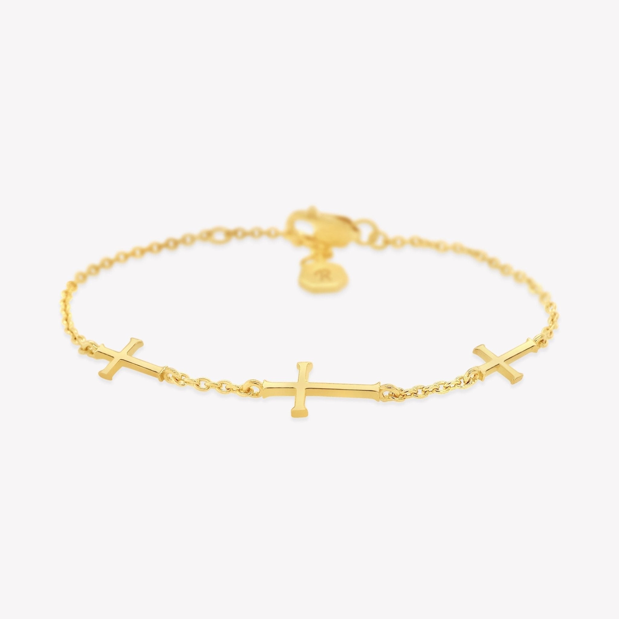 Rizen Calvary Cross Bracelet | Gold Vermeil - Juli's Wearable Art