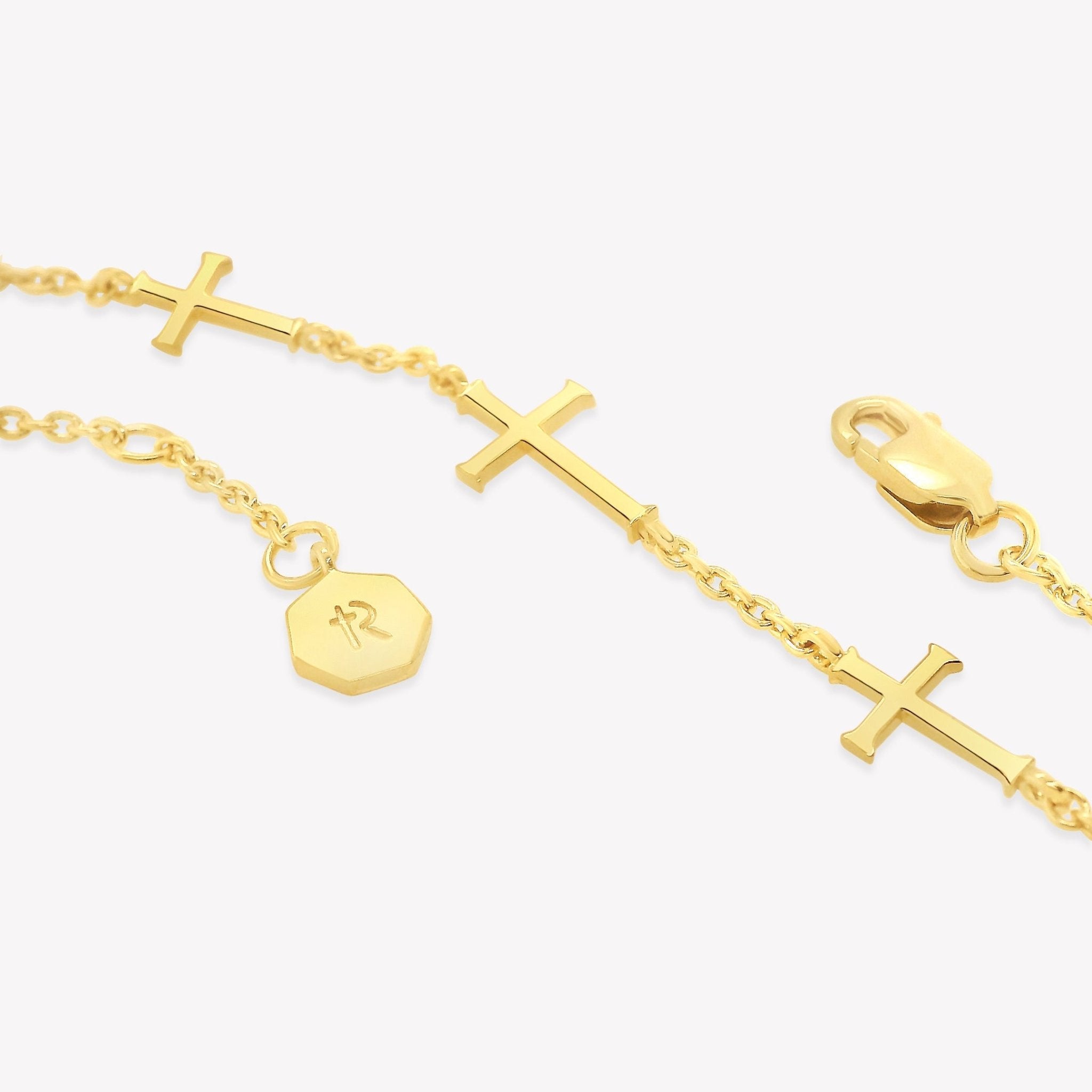 Rizen Calvary Cross Bracelet | Gold Vermeil - Juli's Wearable Art