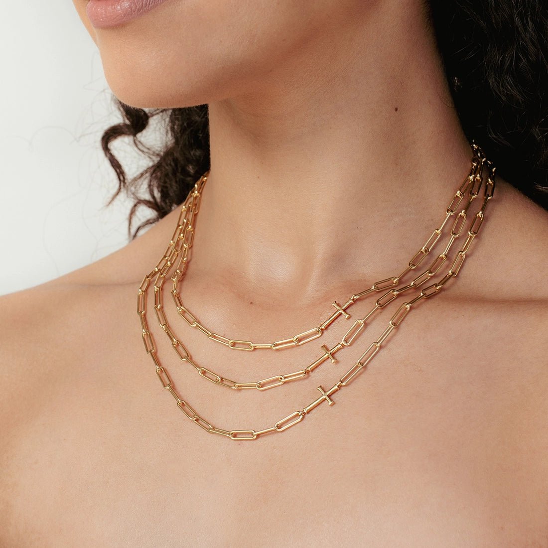 Rizen Chain Breaker Cross Necklace | Gold Vermeil - Juli's Wearable Art
