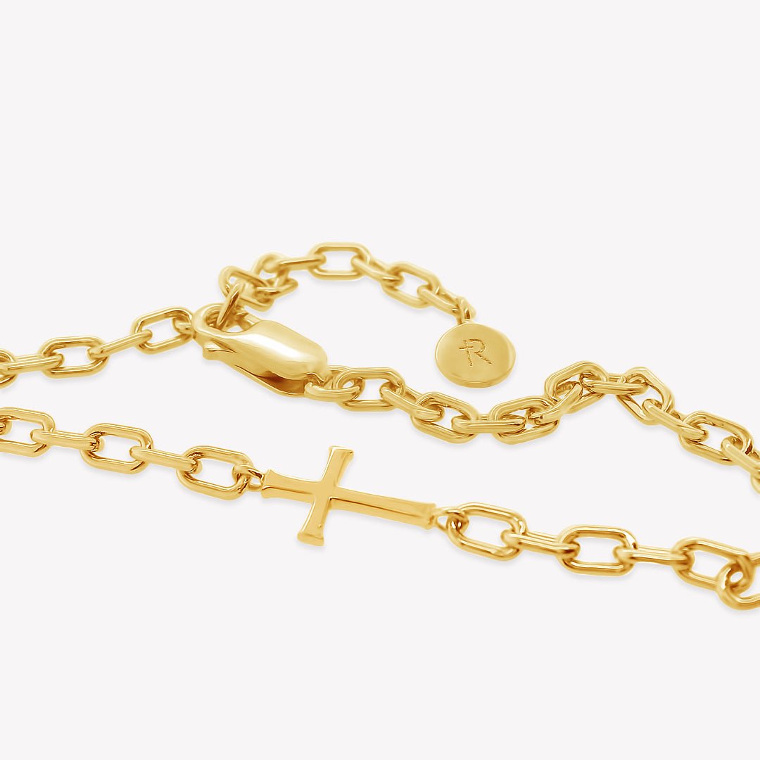 Rizen Mini Chain Breaker Cross Bracelet | Gold Vermeil - Juli's Wearable Art