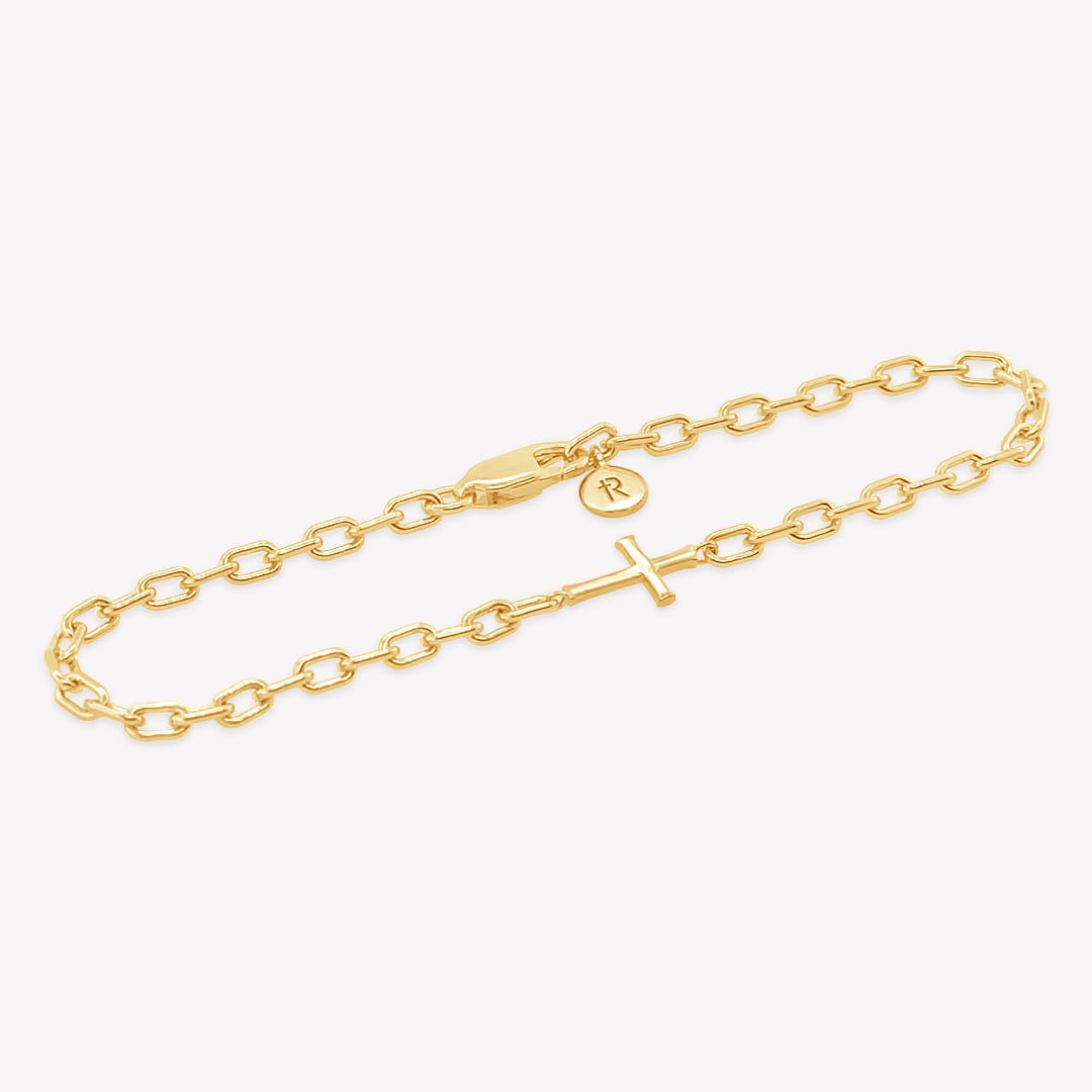 Rizen Mini Chain Breaker Cross Bracelet | Gold Vermeil - Juli's Wearable Art