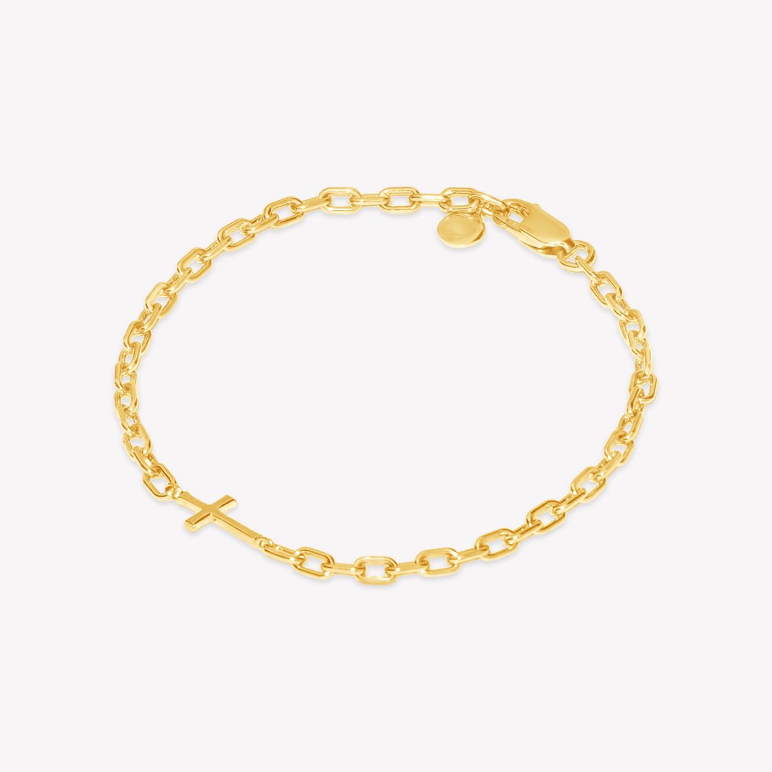 Rizen Mini Chain Breaker Cross Bracelet | Gold Vermeil - Juli's Wearable Art