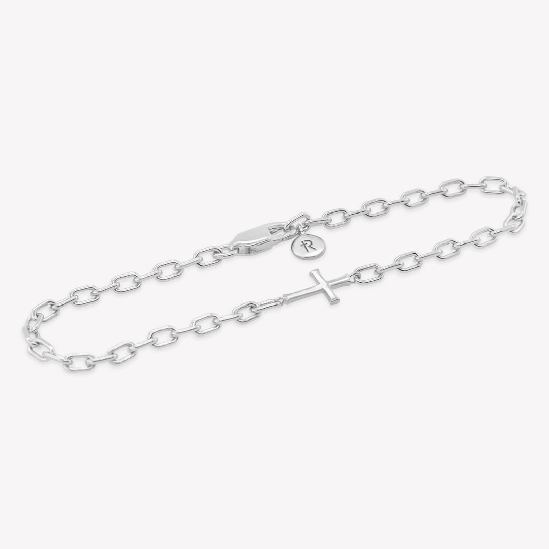 Rizen Mini Chain Breaker Cross Bracelet | Sterling Silver - Juli's Wearable Art