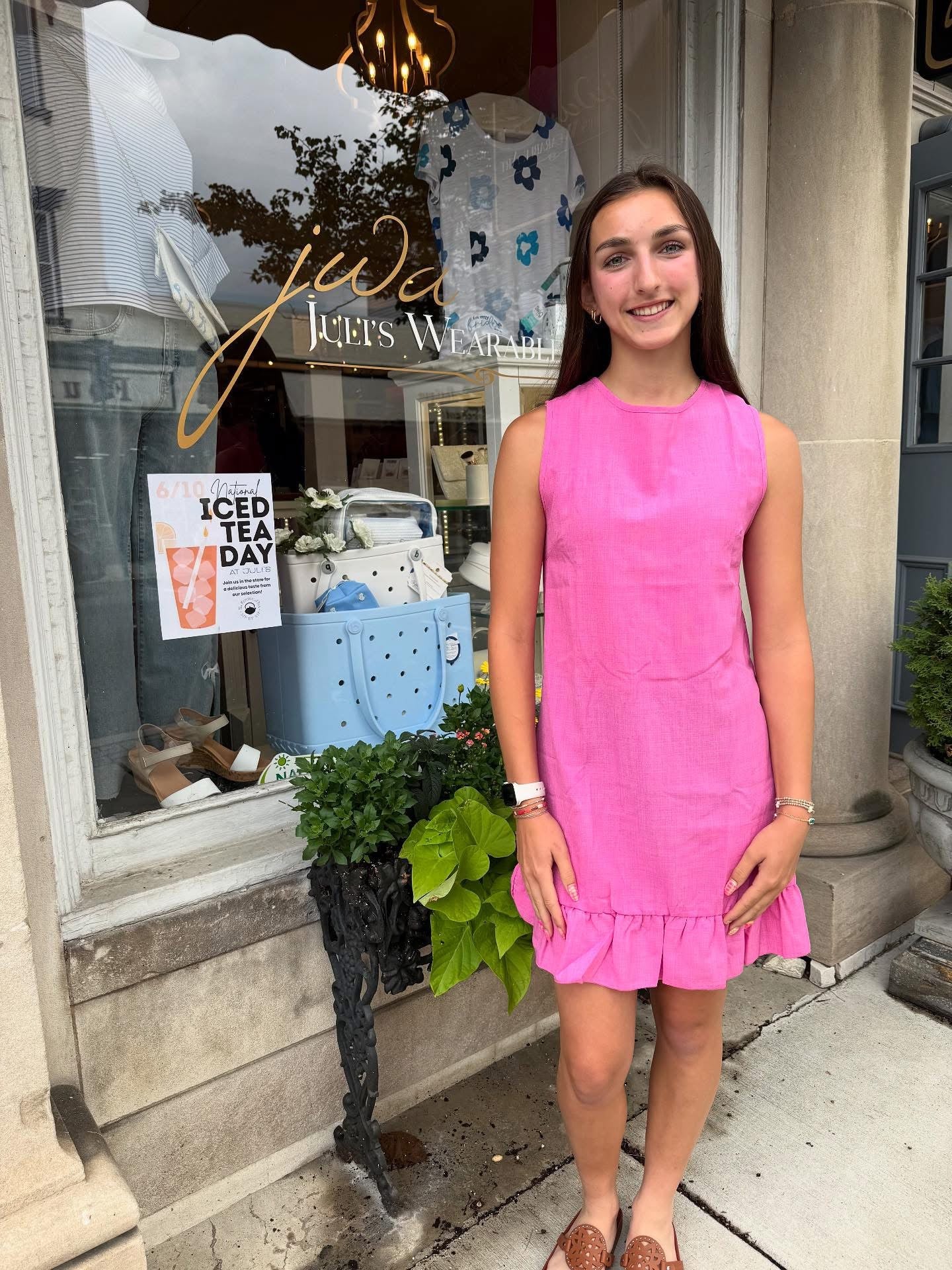 Rose Lace Ruffle Tank Dress – Casual Mid - Length Tunic Style - Juli's Wearable Art