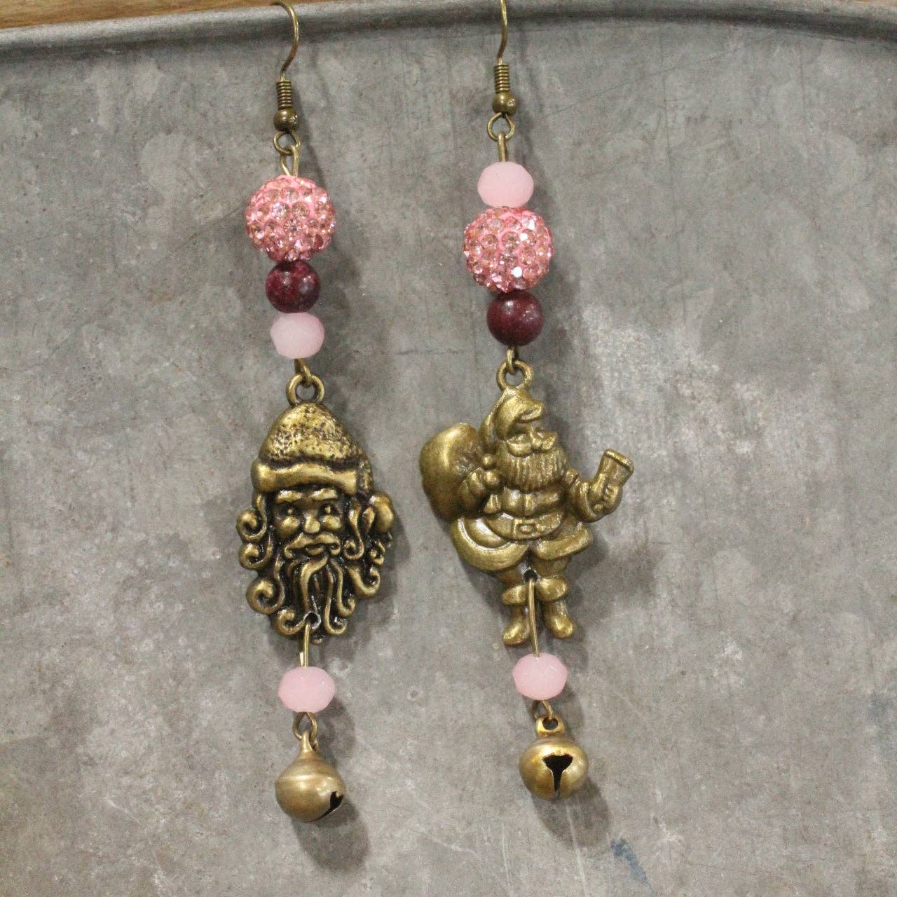 Santa's Blushing This Christmas Earrings - Juli's Wearable Art