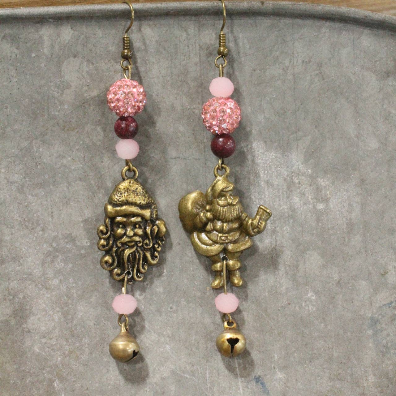 Santa's Blushing This Christmas Earrings - Juli's Wearable Art