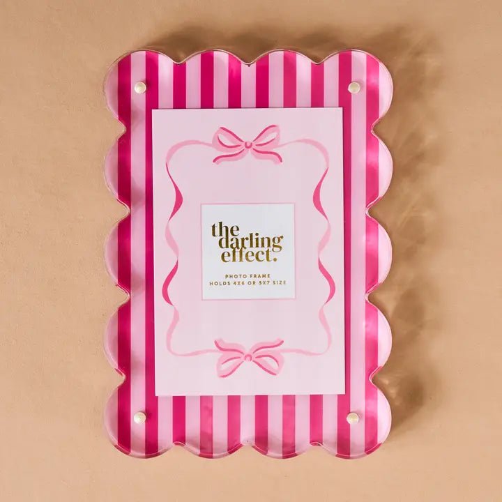 Scalloped Acrylic Frames - Sweetheart Stripes - Juli's Wearable Art