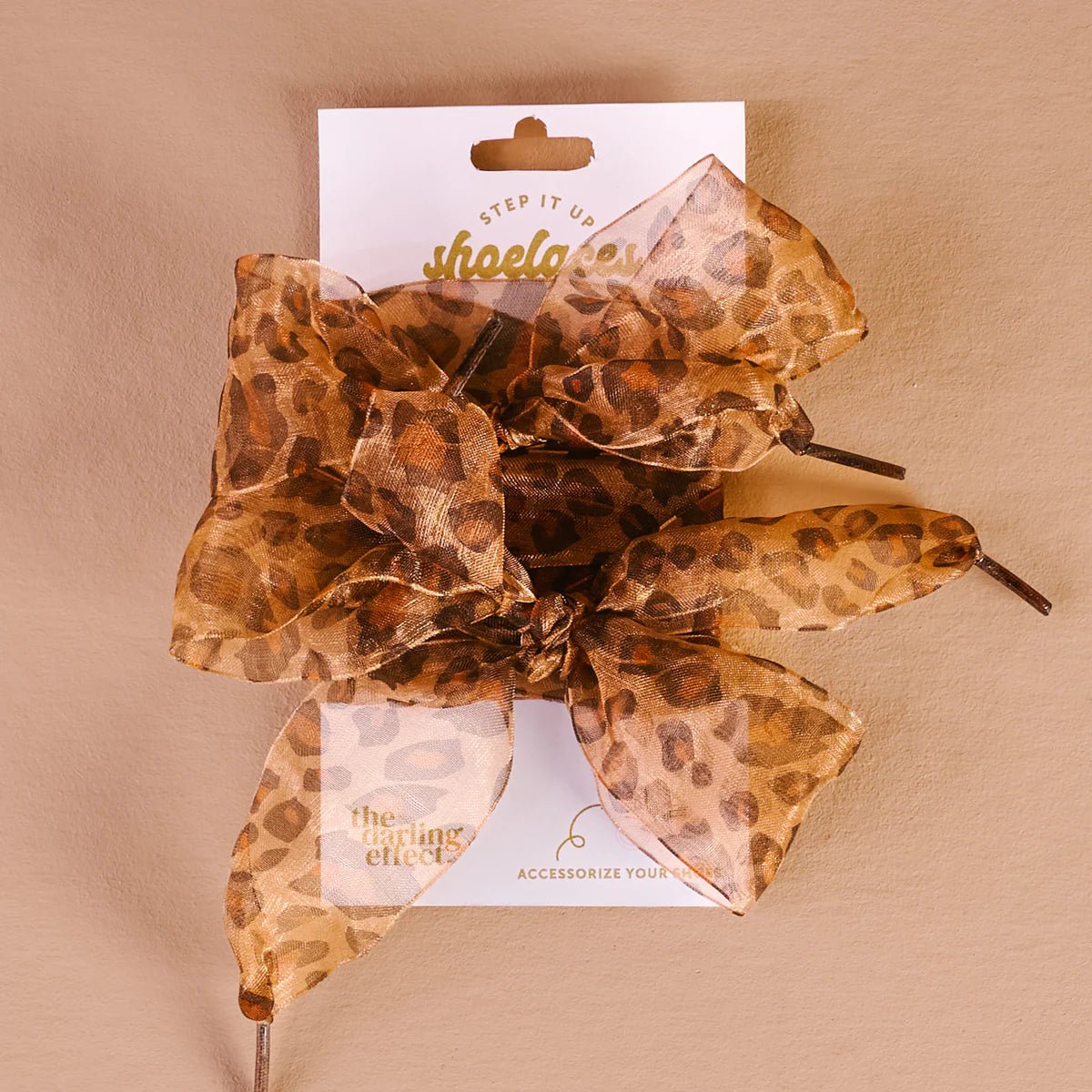 Sheer Cheetah Step It Up Shoelaces - Juli's Wearable Art