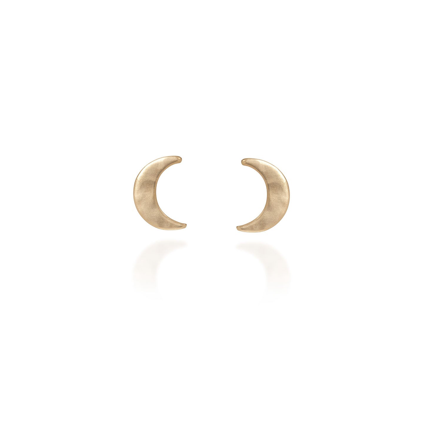 Silver Forest | Spirit Collection | Gold Quarter Moon Post Earrings - Juli's Wearable Art