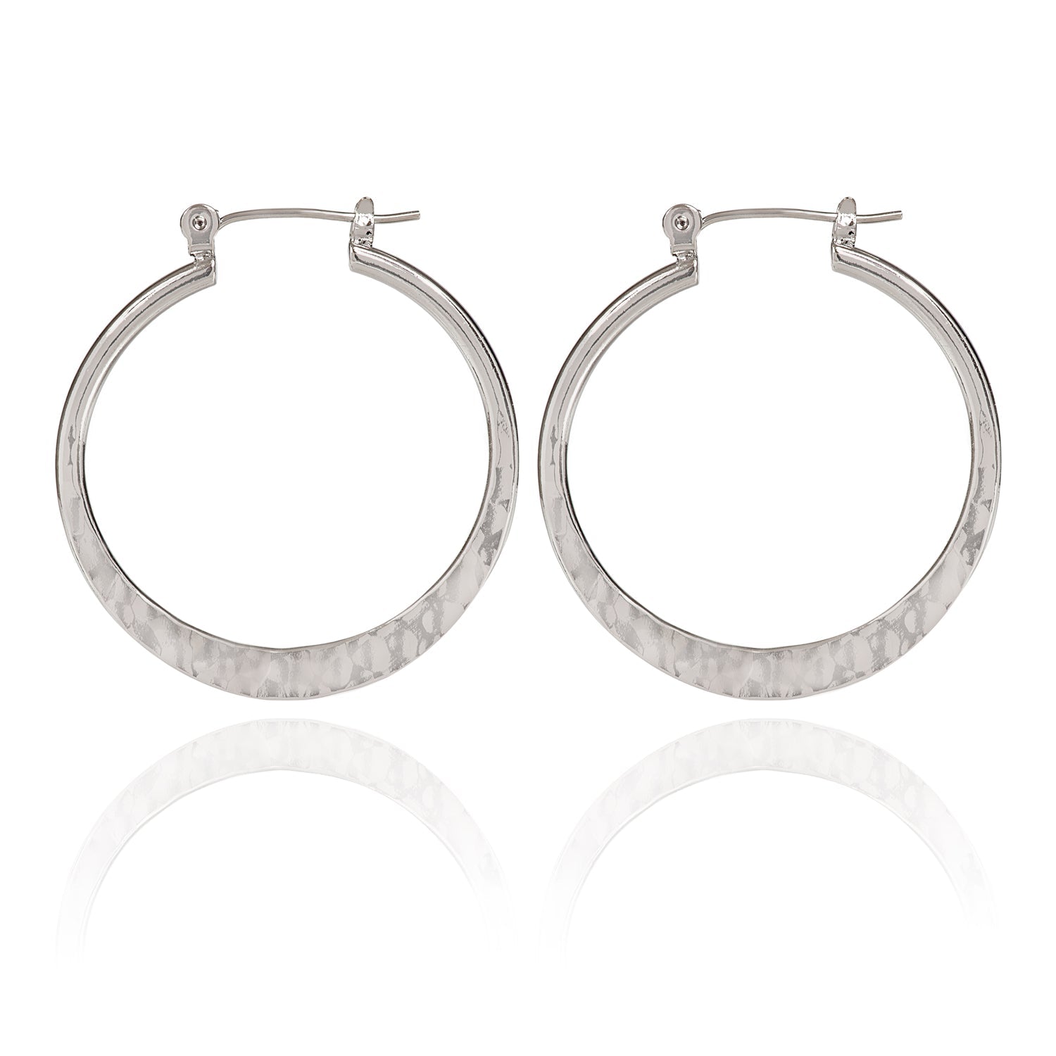 Silver Forest | Spirit Collection | Hammered Silver Hoop Earrings - Juli's Wearable Art