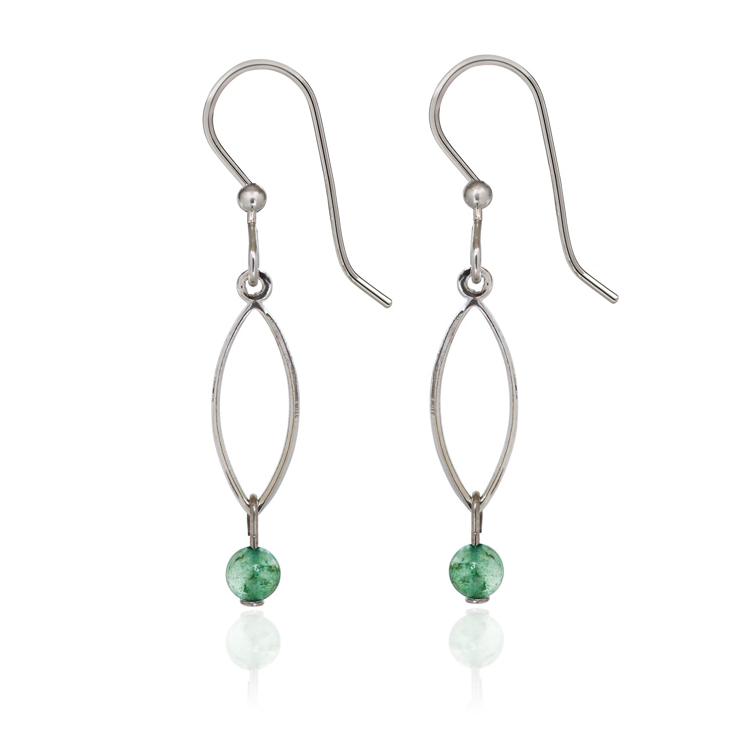 Silver Forest | Spirit Collection | Long Open Football Drop Earring - Juli's Wearable Art
