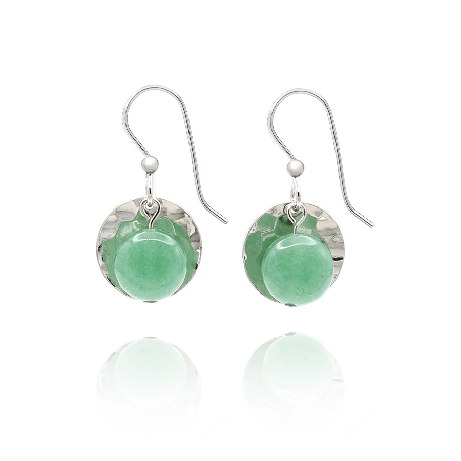 Silver Forest | Spirit Collection | Silver Green Bead Earrings - Juli's Wearable Art