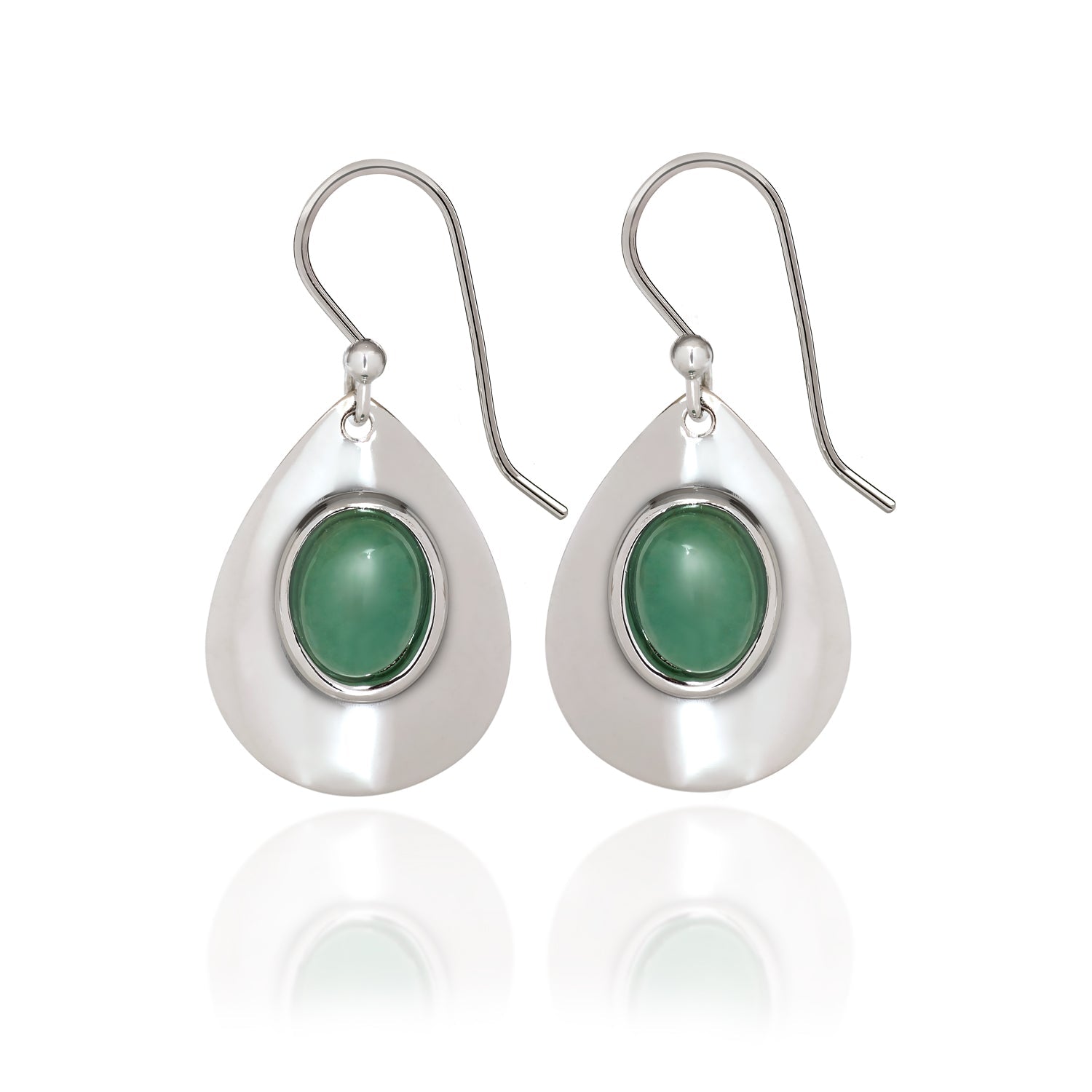 Silver Forest | Spirit Collection | Silver Green Stone Dangle Earrings - Juli's Wearable Art