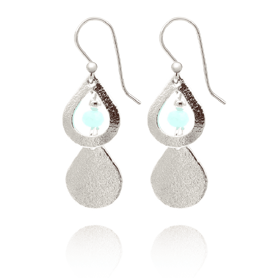 Silver Forest | Spirit Collection | Silver Tandem Teardrop Earrings - Juli's Wearable Art