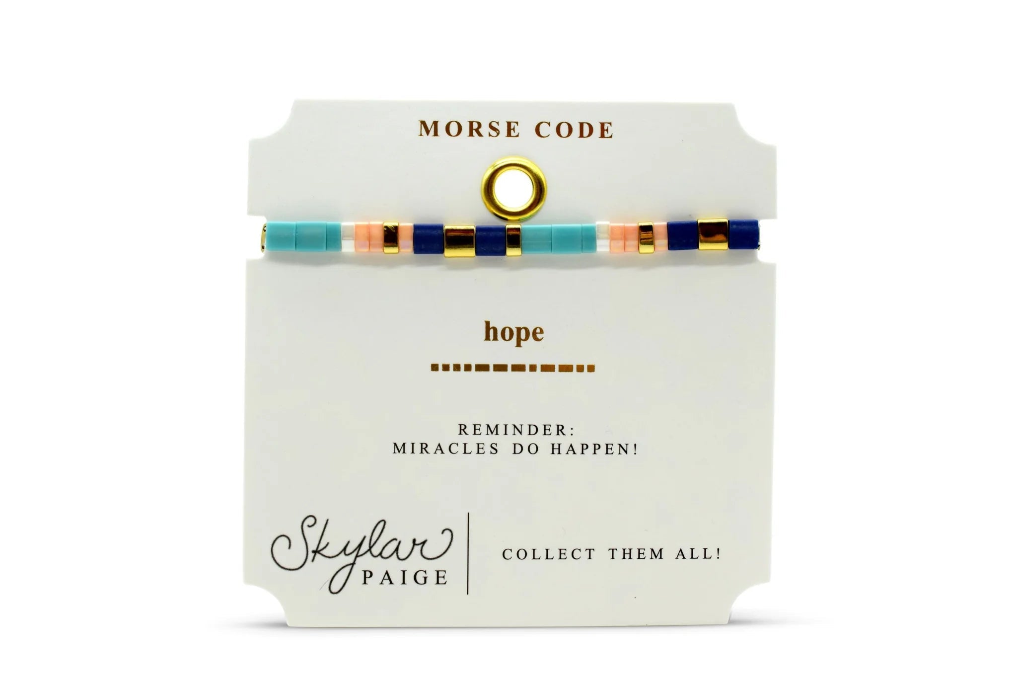 Skylar Paige - HOPE - Morse Code Tila Beaded Bracelet - Just beachy bellini - Juli's Wearable Art