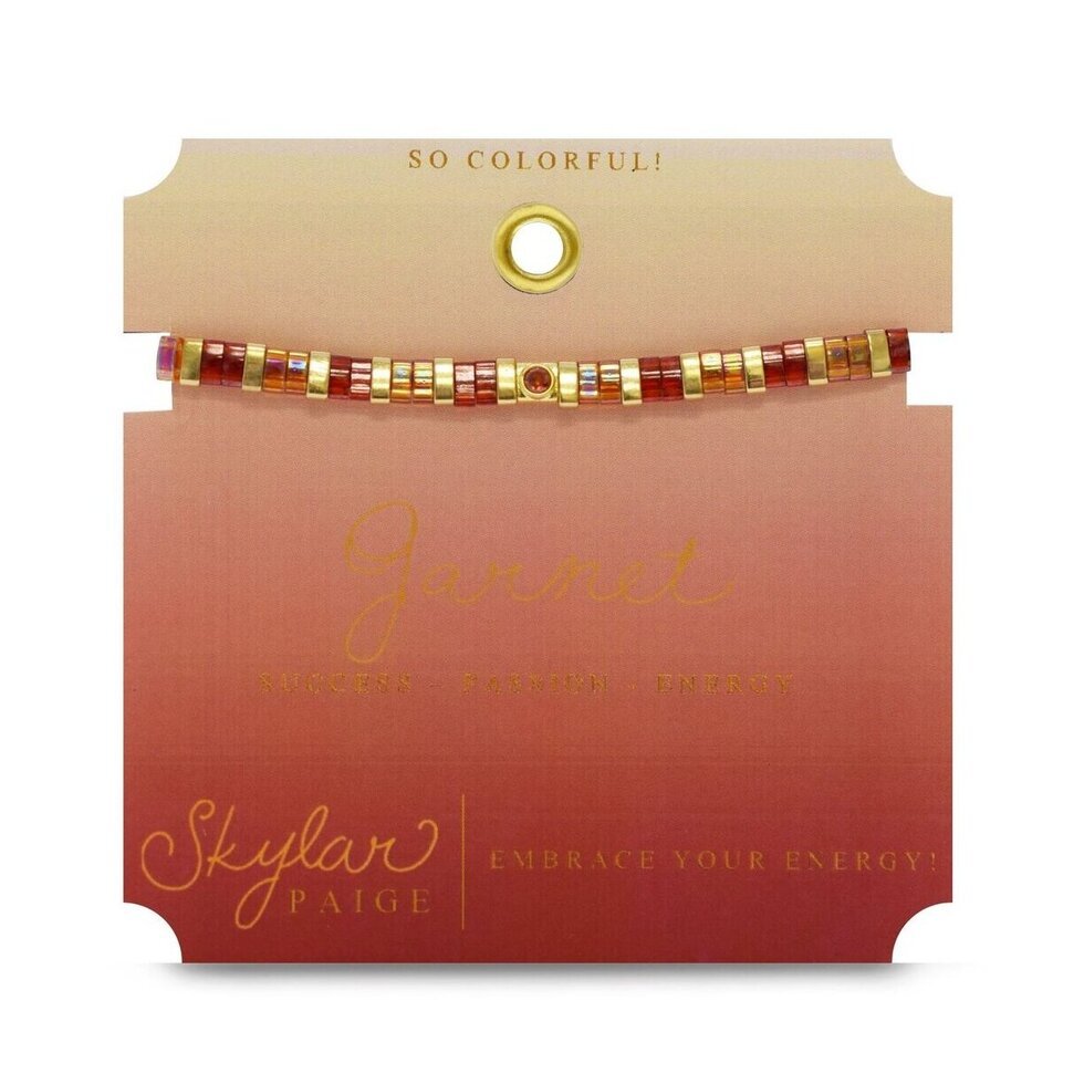 Skylar Paige So Colorful! Garnet Birthstone Bracelet - Juli's Wearable Art