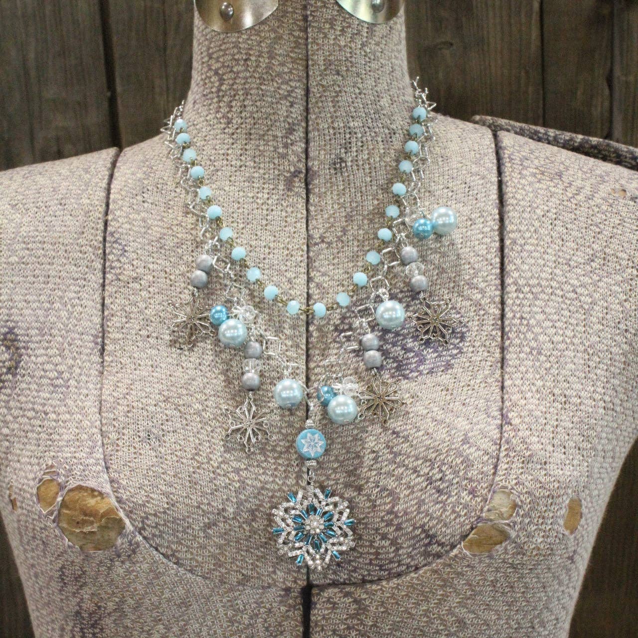 Snowflakes Are Falling Charm'd Necklace - Juli's Wearable Art