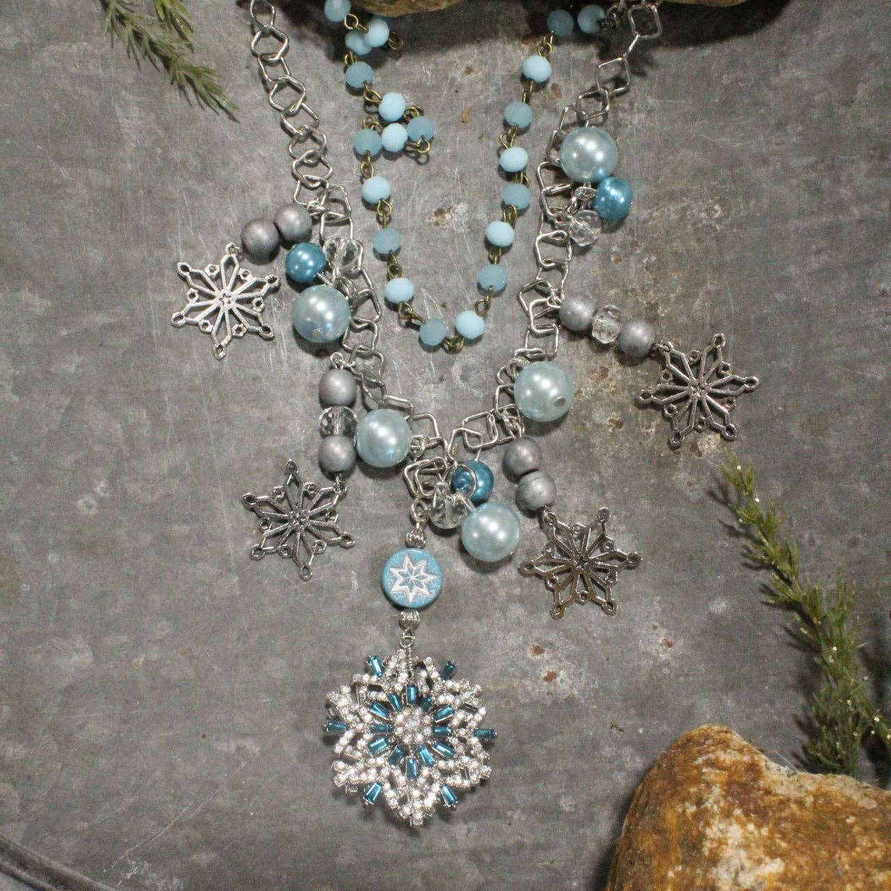 Snowflakes Are Falling Charm'd Necklace - Juli's Wearable Art