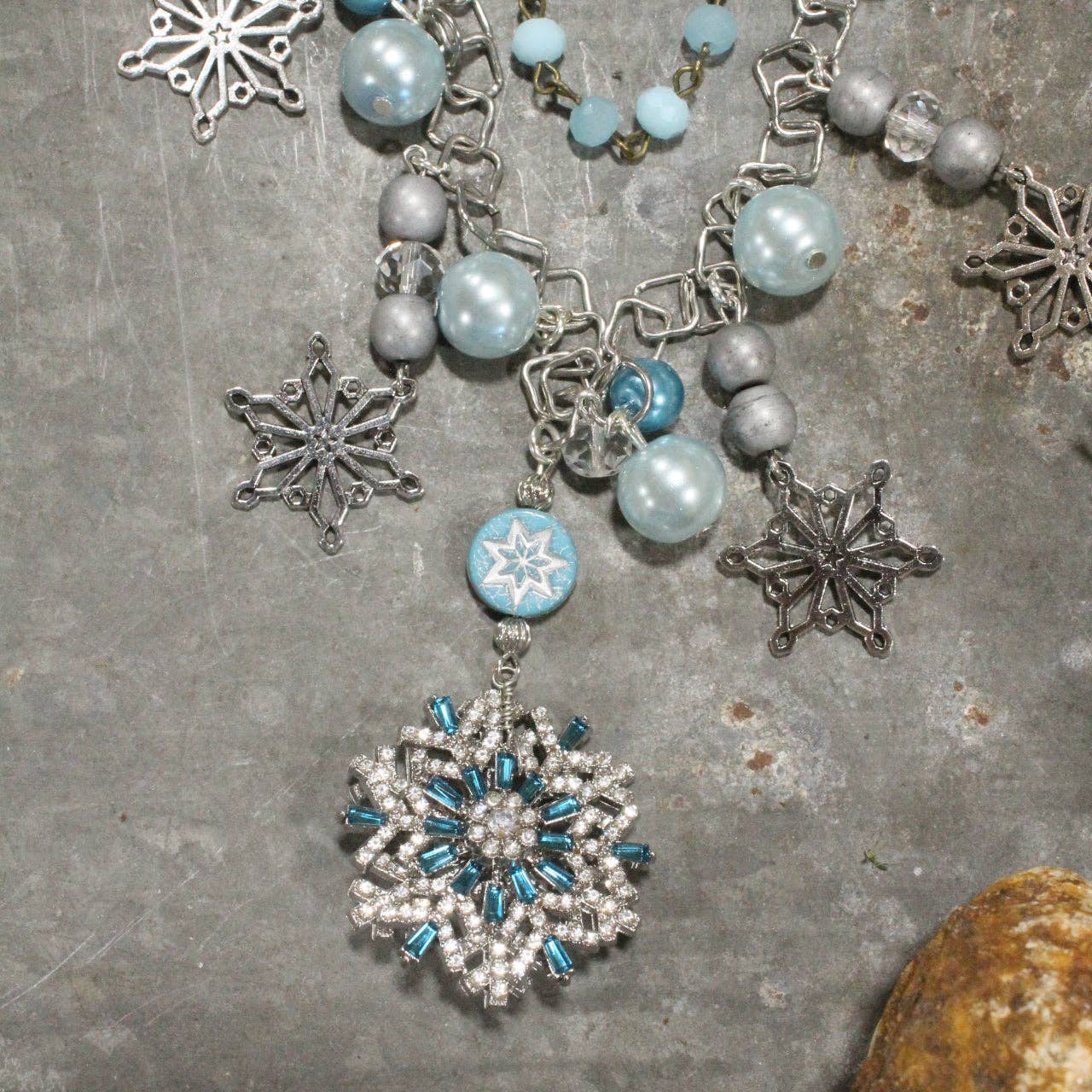 Snowflakes Are Falling Charm'd Necklace - Juli's Wearable Art