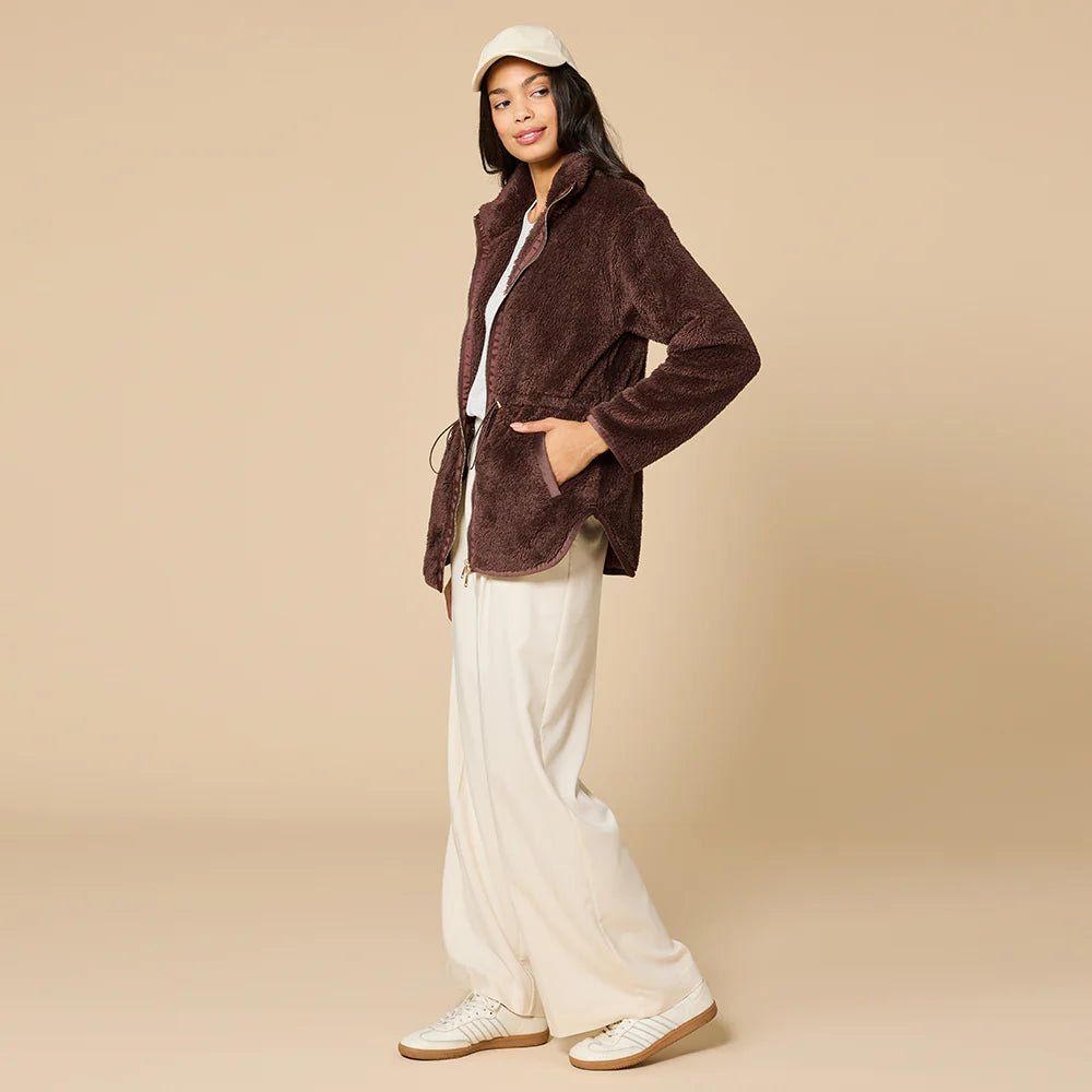 Softies Dream Plush Double Zip Jacket | Expresso - Juli's Wearable Art