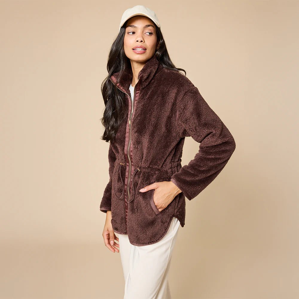 Softies Dream Plush Double Zip Jacket | Expresso - Juli's Wearable Art