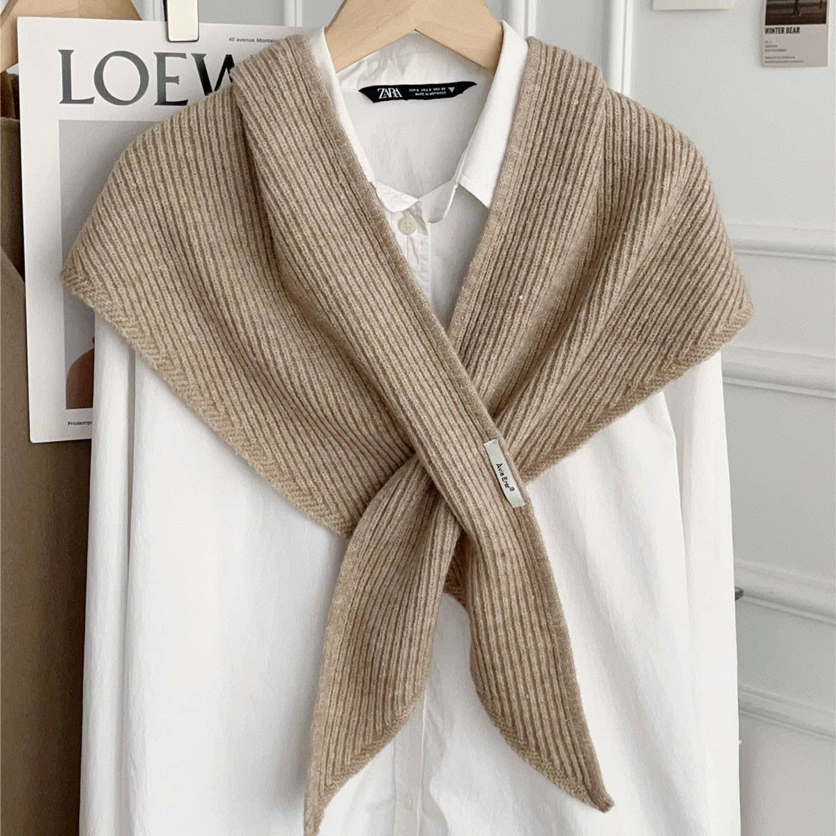 Solid Cross Triangle Shawl Casual Wraps - Juli's Wearable Art