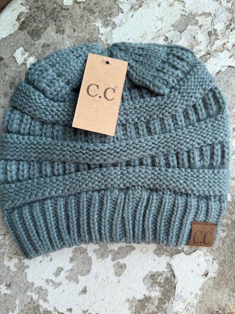 Solid Ribbed “The Original” Beanie –Dusty Grey - Juli's Wearable Art