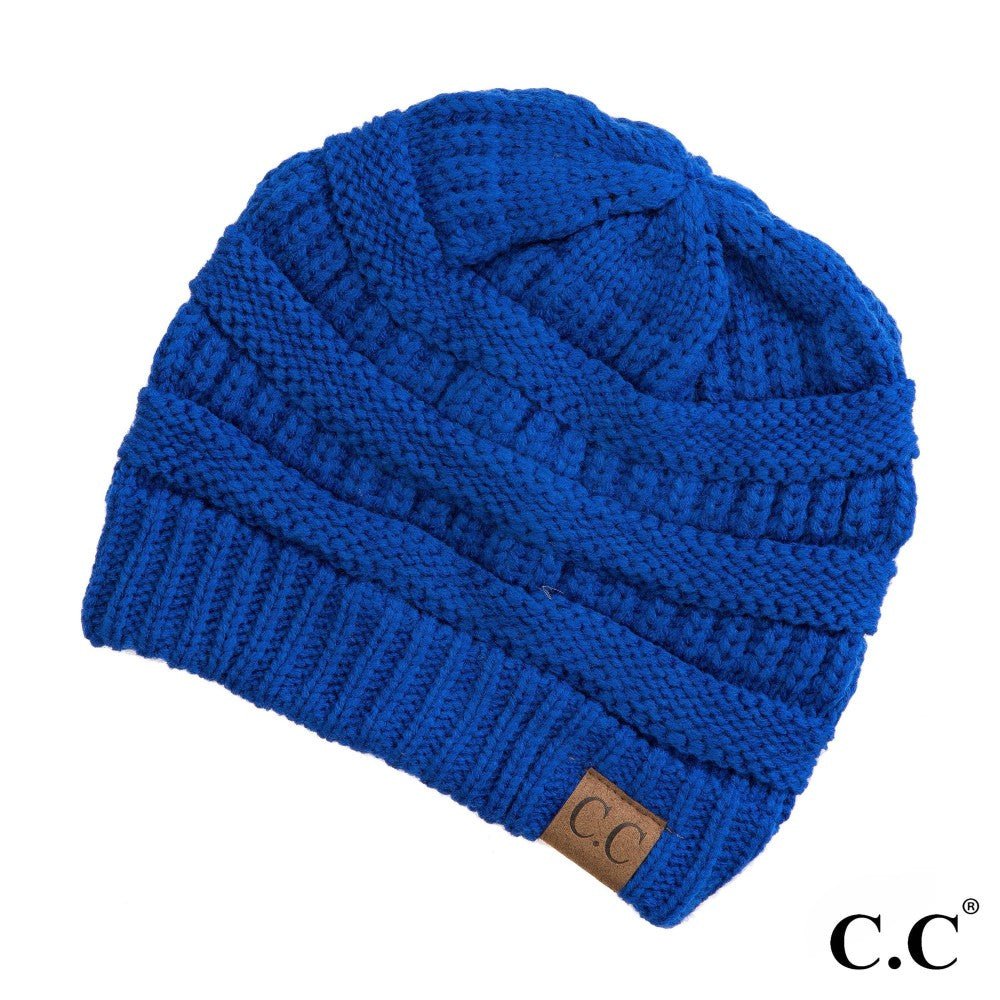 Solid Ribbed “The Original” Beanie – Royal Blue - Juli's Wearable Art