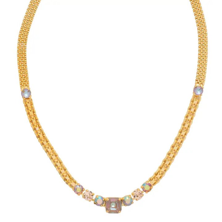 Sorrelli Kimber Tennis Necklace – Chai Latte Beige Crystal - Juli's Wearable Art