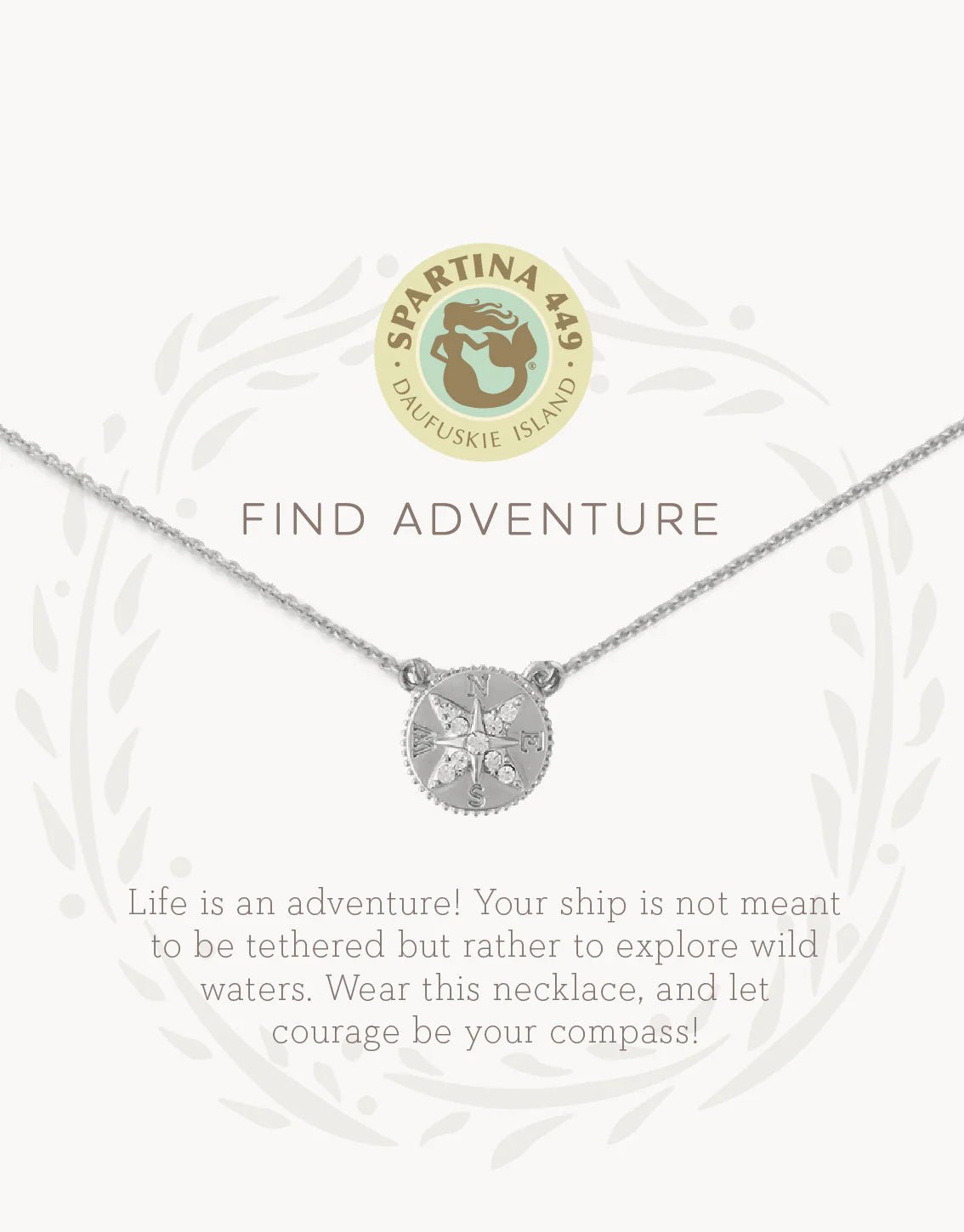 Spartina Sea La Vie Adventure Compass Necklace | Silver - Juli's Wearable Art