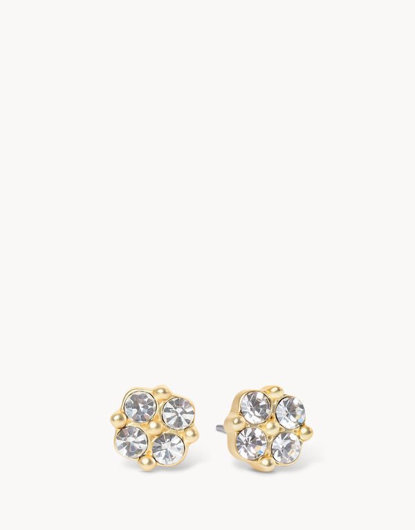 Spartina Sea La Vie Blessed Crystal Clover Stud Earrings | Gold - Juli's Wearable Art