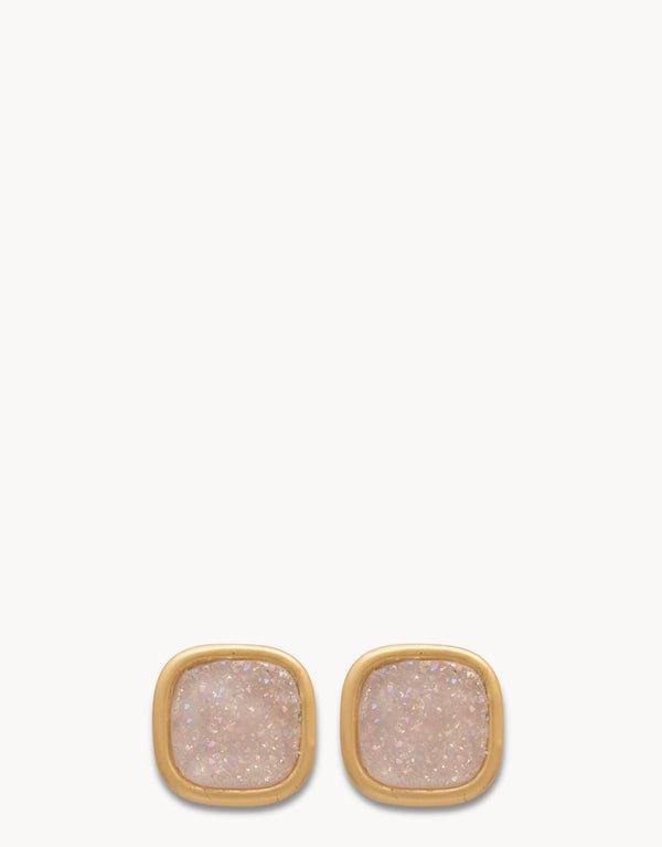 Spartina Sea La Vie Breathe Cream Druzy Stud Earrings | Gold - Juli's Wearable Art