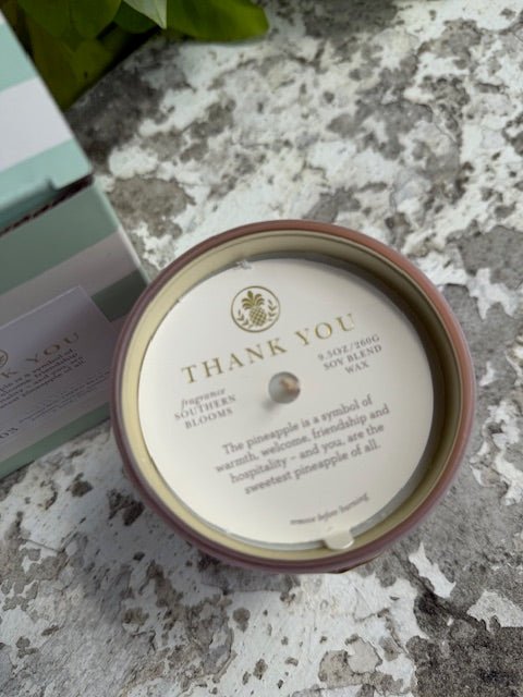 Spartina Sea La Vie Candle - Thank You/Pineapple - Juli's Wearable Art