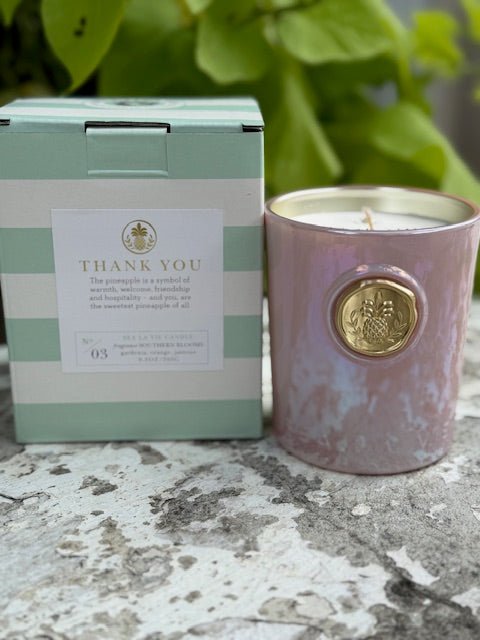 Spartina Sea La Vie Candle - Thank You/Pineapple - Juli's Wearable Art