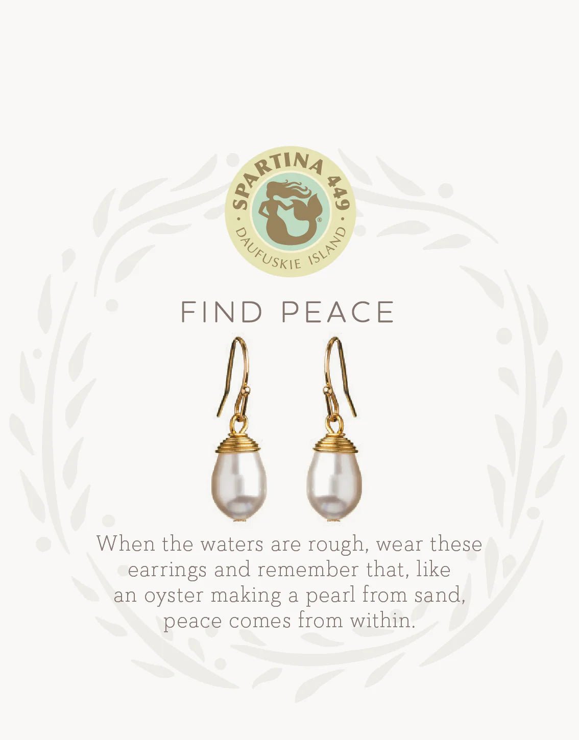 Spartina Sea La Vie Find Peace Drop Earrings | Gold - Juli's Wearable Art