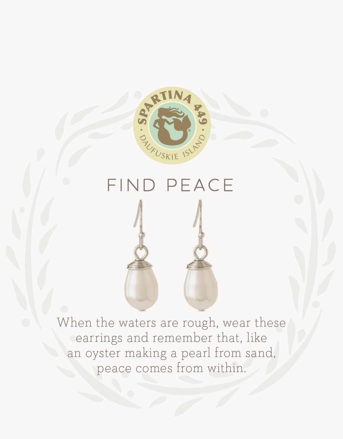 Spartina Sea La Vie Find Peace Drop Earrings | Silver - Juli's Wearable Art