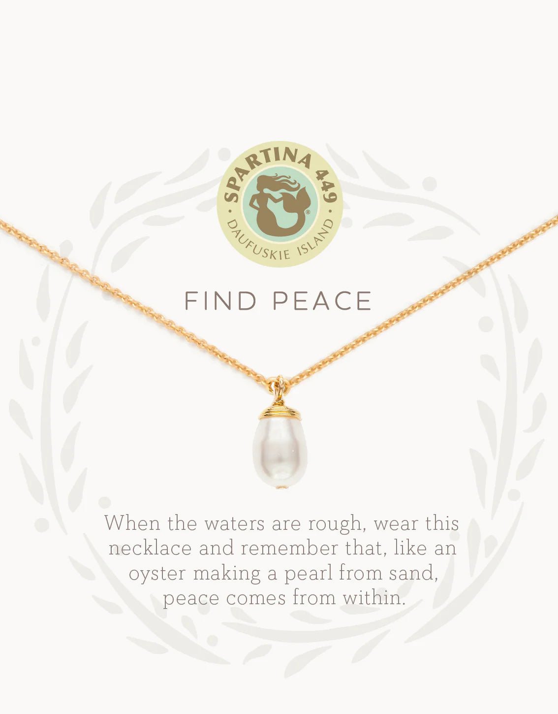 Spartina Sea La Vie Find Peace Pearl Necklace | Gold - Juli's Wearable Art