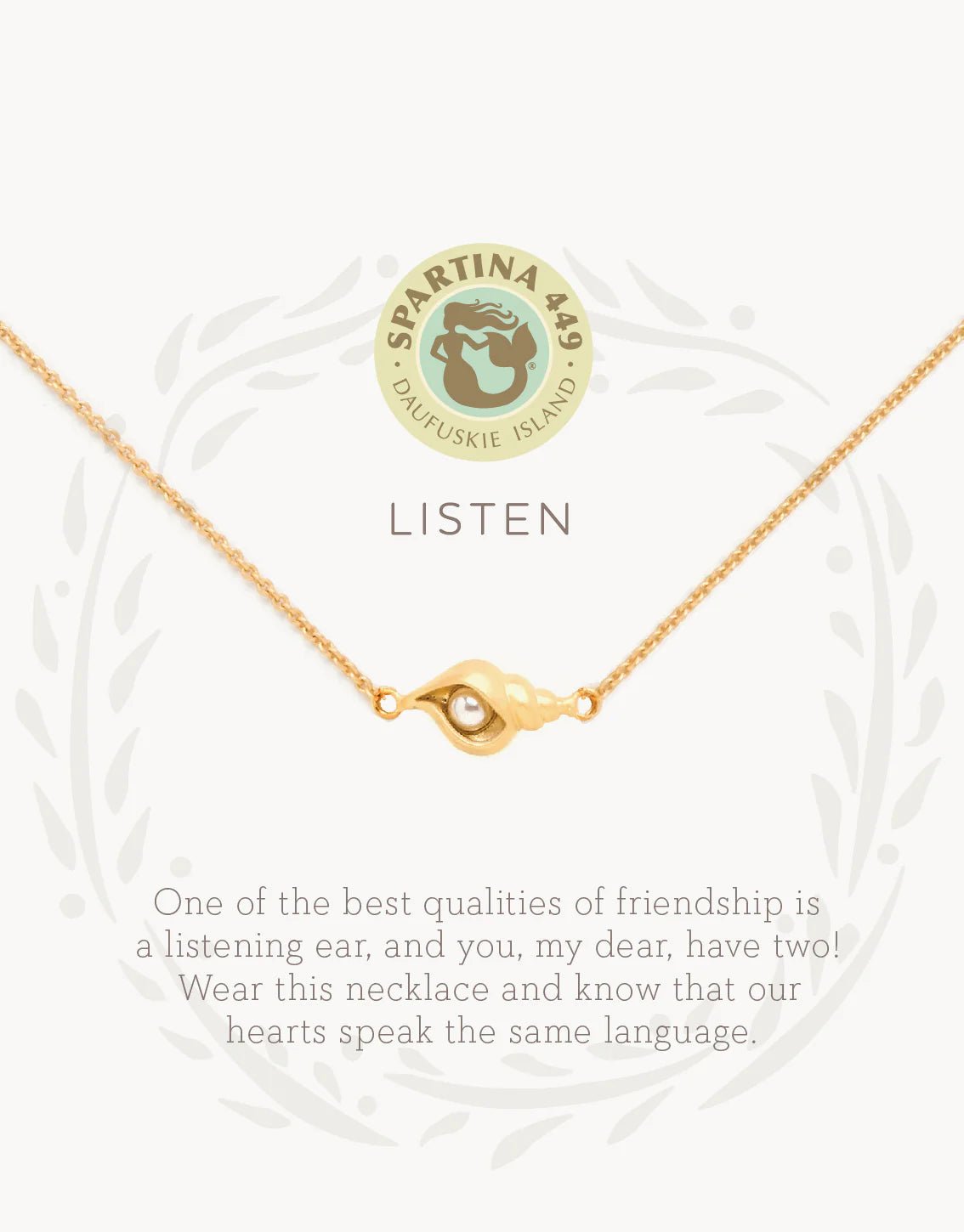 Spartina Sea La Vie Listen Shell Necklace | Gold - Juli's Wearable Art
