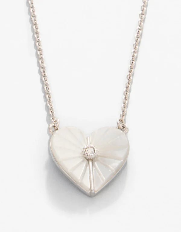 Spartina Sea La Vie Necklace Radiant/Mother - of - Pearl Heart | Silver - Juli's Wearable Art